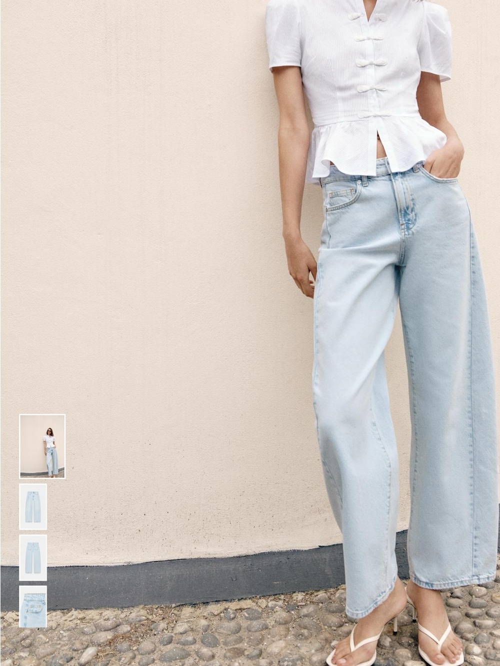 Zara High Rise Barrel Jean